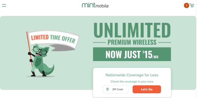 mint mobile homepage