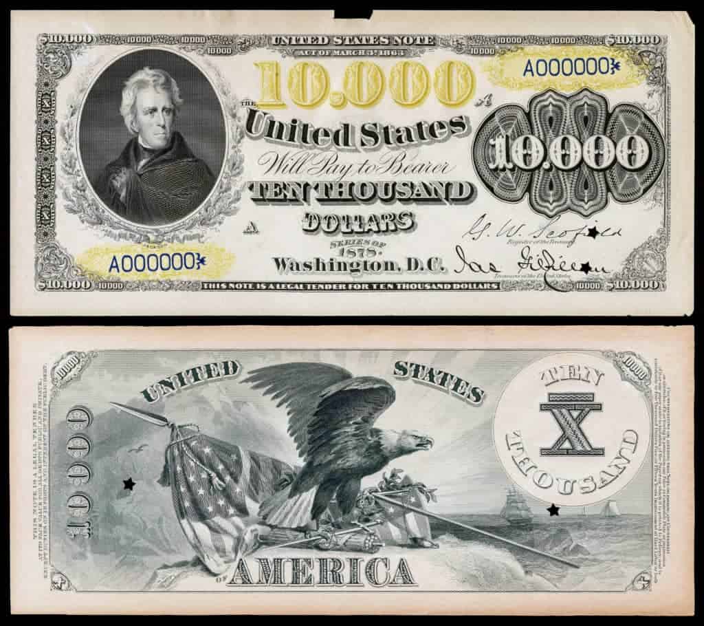 $10,000 Bill - 1878 Andrew Jackson