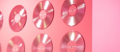Pink Records on a Pink Wall